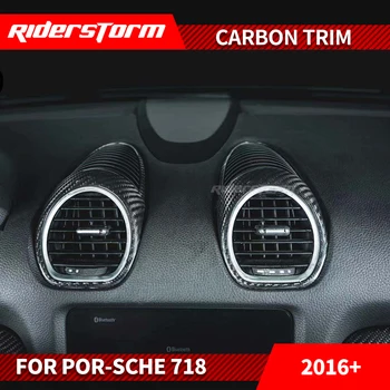 

Carbon Fiber Car Interior Moulding Trim of the air vent trim Sticker Cover for Por sche 718 Cayman Boxster 2016 2017 2018 2019
