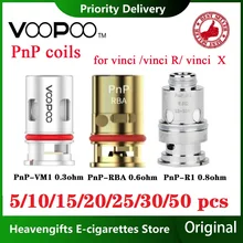 5-50 шт! VOOPOO PnP катушки 0,8 Ом/Ом сетки катушки/0.6ом RBA катушки для VOOPOO VINCI R/Vinci X/VINCI Mod Pod Kit