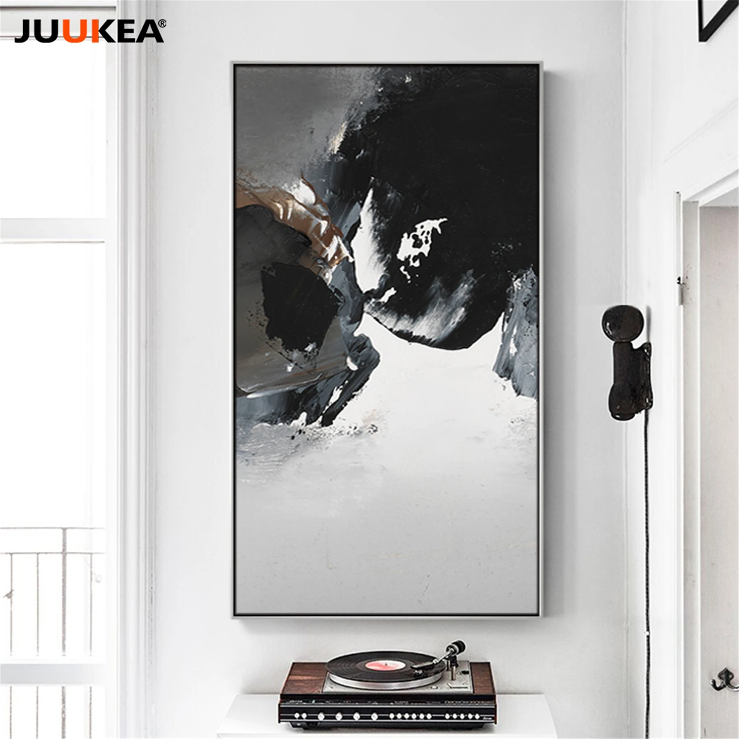 Black White Mix Abstract Canvas Art Print Painting Modern Home