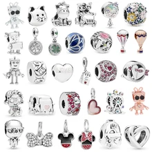 Octbyna, винтажные Серебряные бусы, подвеска, Подходит для Pandora, цепочка в виде змеи, подвески, браслет, ожерелье, изготовление для женщин, девочек, мальчиков, ювелирные изделия, подарки