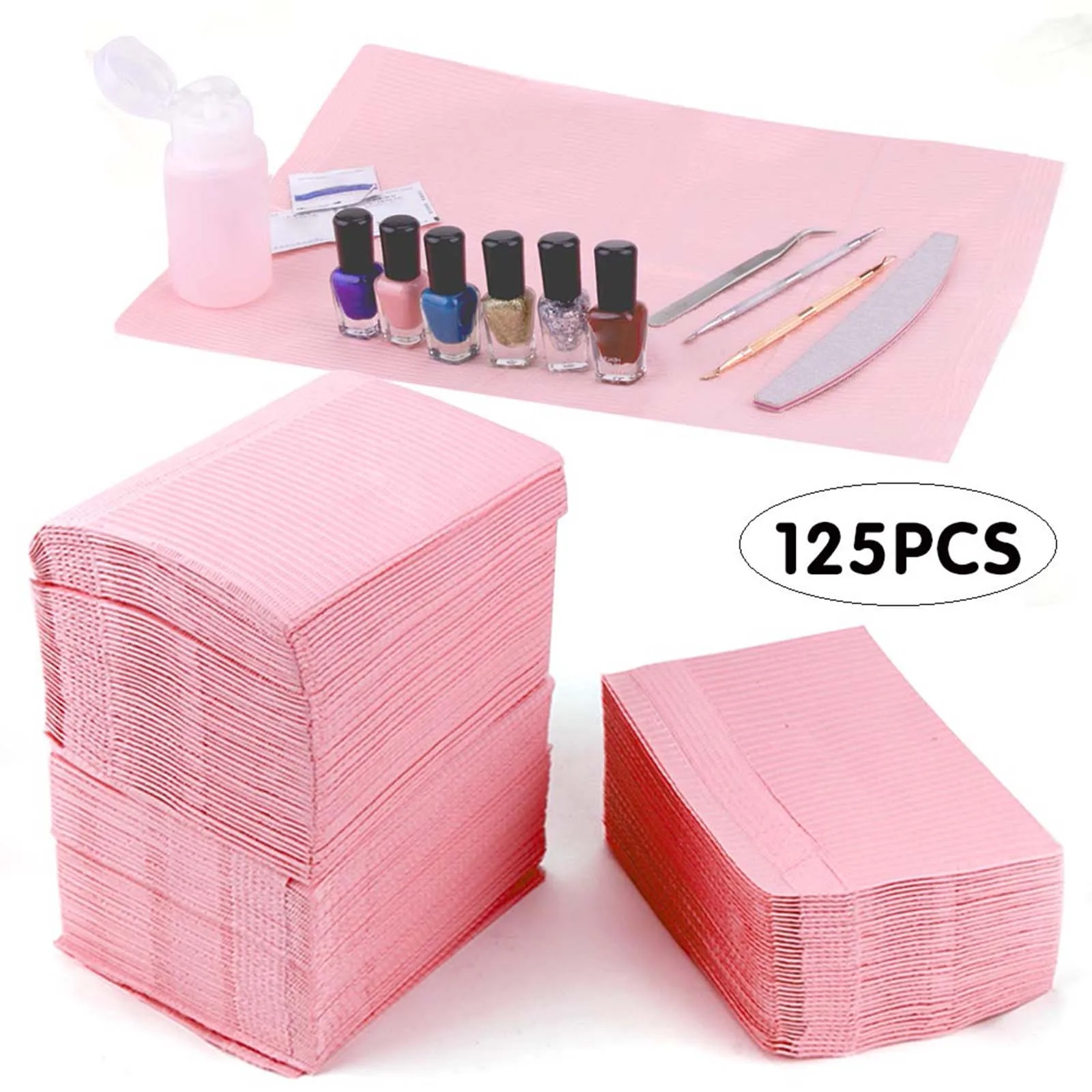 125PcsNailArtTableMatDisposableCleanPadsForNailsCarePolishWaterproofTablecloths
