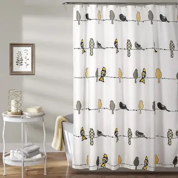 

Floral Animal Bird Pattern Bathroom Shower Curtain Design Shower Curtain