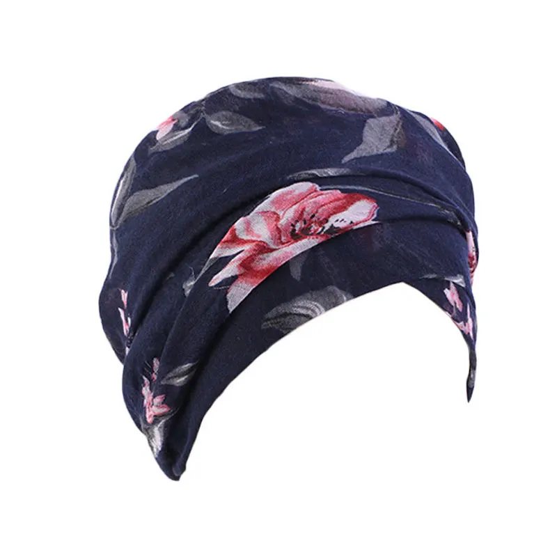 african attire for women Ladies Turban Bonnet Flower Print Bali Yarn Inner Hijab Caps African Twist Headwrap Women Scarf Hat Headwear Nightcap Headband african style clothing