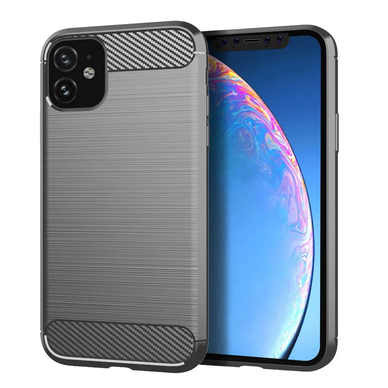 Rubber Carbon Fiber Case For iPhone 11 12 13 PRO MAX 7 7Plus 8 8Plus X XR XS MAX 5S SE 5 6 6S Ultra Thin Silicone Cover Coque cool iphone 12 pro max cases