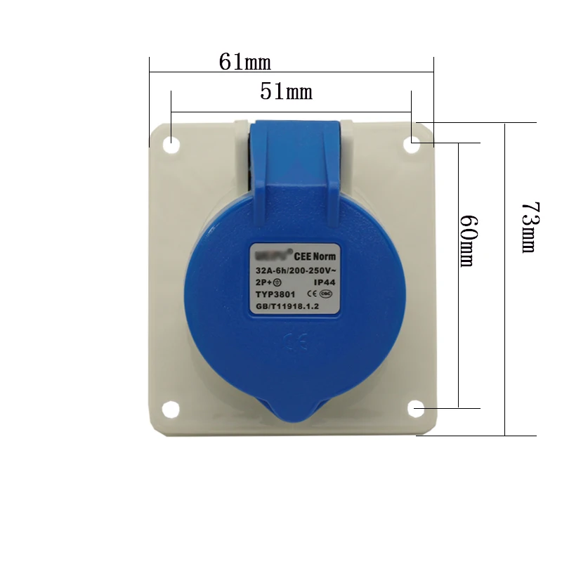 External Power Socket 200-250V 32A Power Supply Interface Electricity Jack for RV Camper Van