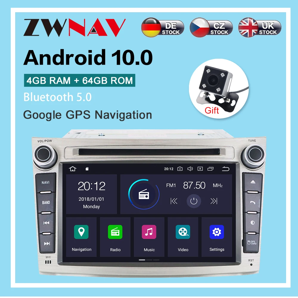 

Android10.0 4G+64GB Car GPS DVD Player multimedia Radio For Subaru Legacy Outback 2009-2014 GPS Navigation Radio headunit DSP