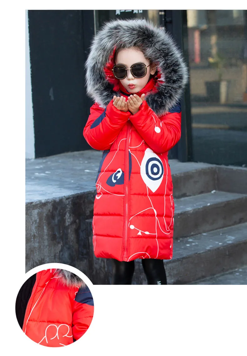 Kids Winter Jacket For Girls 2019 Fashion Brand Girl Down Jacket Warm Child Down Parkas Coat 4 5 6 7 8 9 10 11 12 13 14 Years