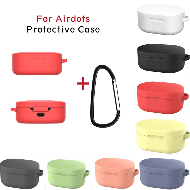 Силиконовый чехол с пряжкой для Red mi AirDots, беспроводной Чехол для наушников с Bluetooth, мягкий чехол для наушников из ТПУ, чехол для зарядки