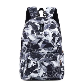 

Fashion Waterproof Women Backpack Geometric Pattern Printing Large Capacity Female Knapsack College Laptop Mochila 2019