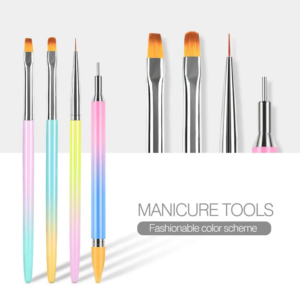 

COSCELIA UV Gel Brush Liner Painting Pen Acrylic Drawing Brush for Nails Gradient Rhinestone Handle Manicure Nail Art Tool
