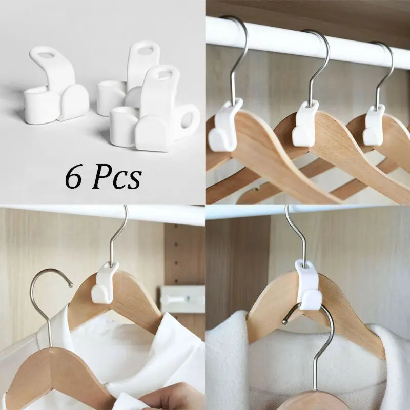 

6 Pcs Cascading Hanger Hooks Hanger Stable Hanger Connector Hooks Space Saving Hanger For Chest Closet Wardrobe Hook Nice
