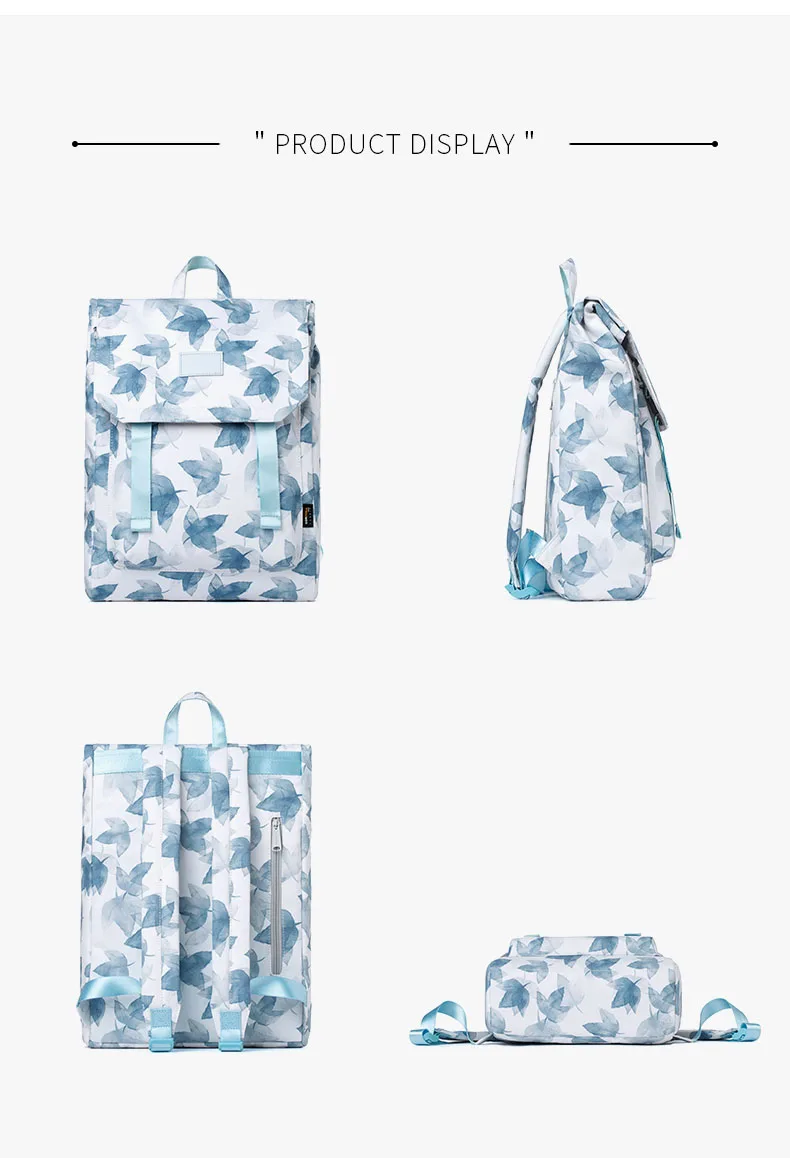 Mr. ace Homme backpack women 15 inch large square laptop printing Backpack canvas Travel Bag college school backpacks for grils