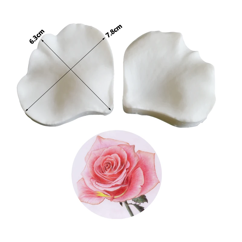 Stampo per fondente per torte, a forma di rosa, in silicone, a forma di foglie, per caramelle, cioccolato, resina, argilla, artigianato, decorazione per torte nuziali, 12 x 10 cm