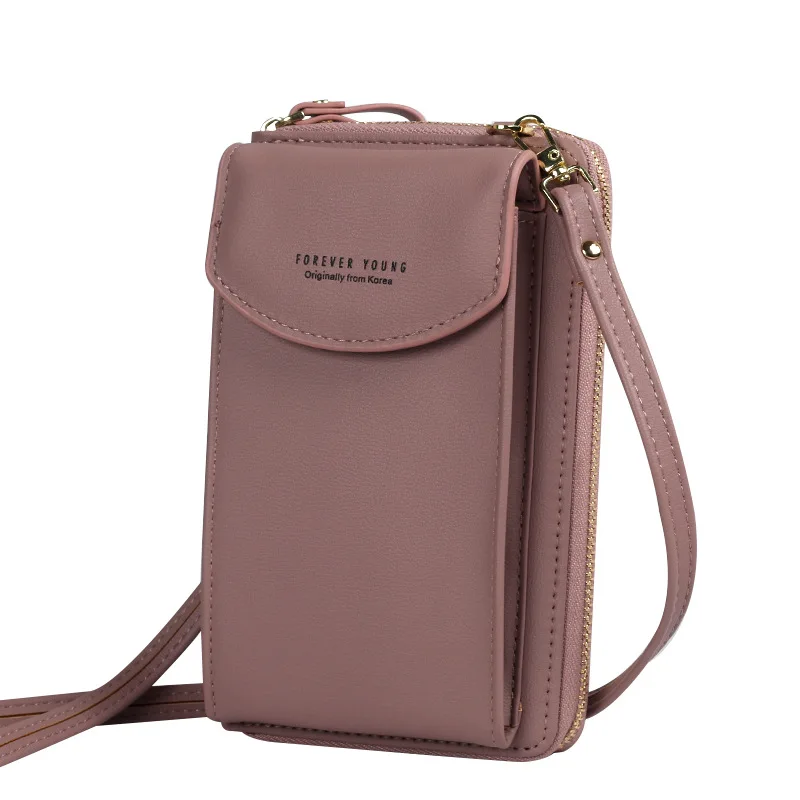 New Large Cell Phone Wallet, A Zipper,shoulder Slant Satchel - Цвет: Фиолетовый