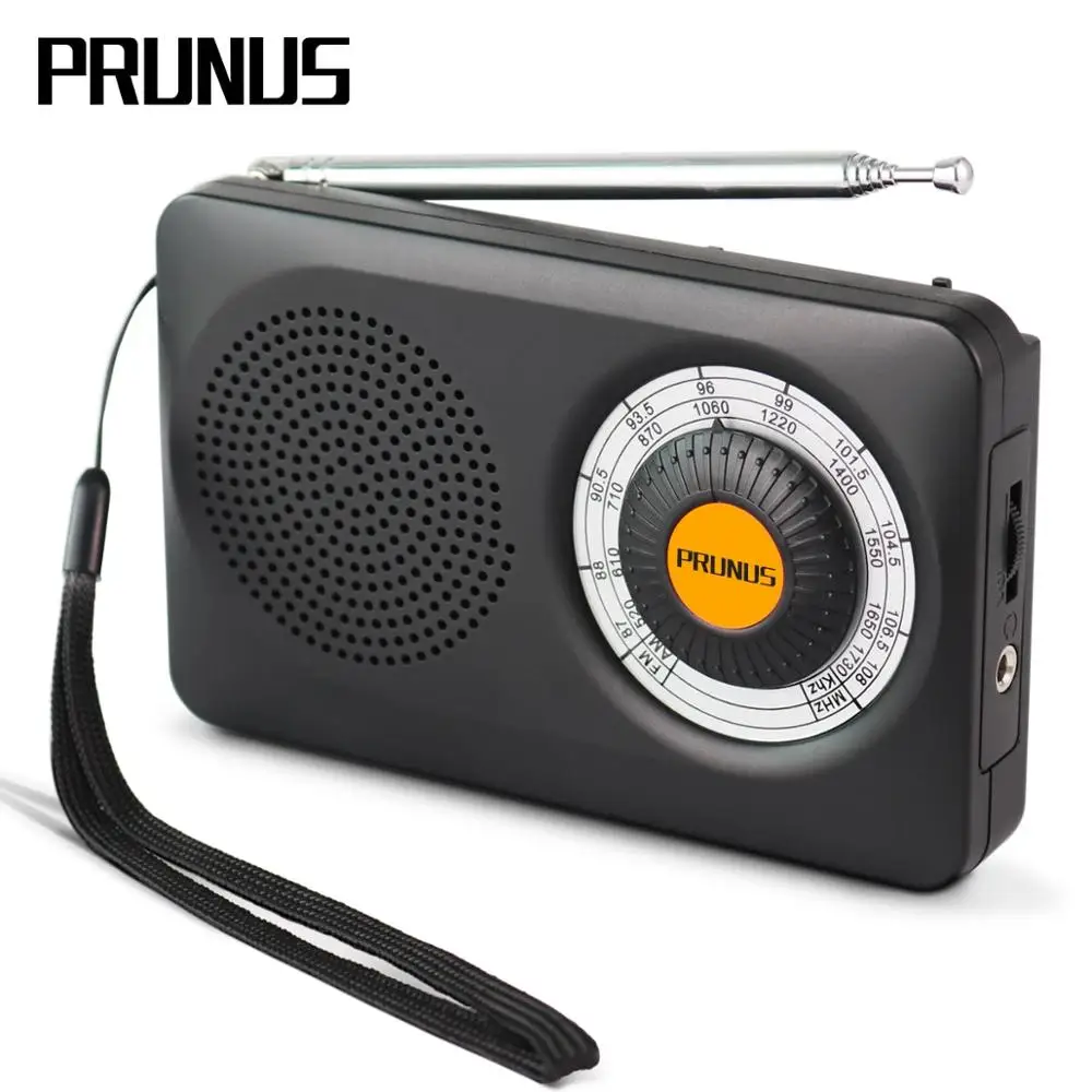 Портативный fm радиоприемник PRUNUS вращающаяся на 360 ° антенна карманное мини радио