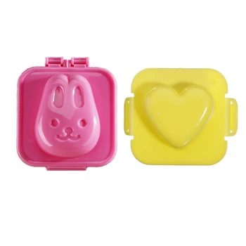

2 Pcs Egg Sushi Mold Nigiri Rice Ball Japanese Bento Mold Egg Mold Roll - Rabbit & Heart-Shape