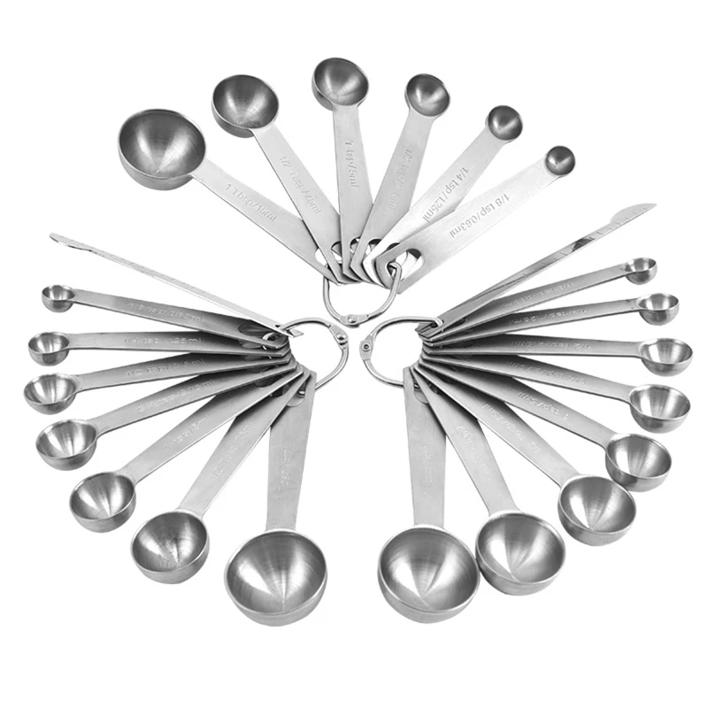 6/8/9pcs Measuring Spoons Stainless Steel Seasoning Coffee Tea Measure Scoop with Scale Ruler Bakery Tool