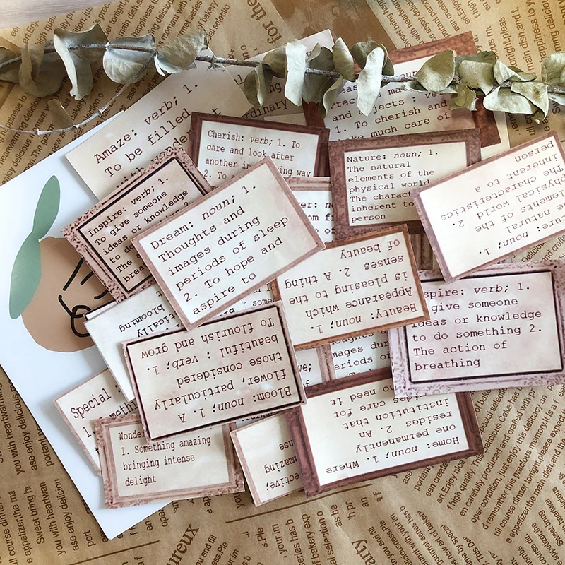 Old Pages English Phrases Stickers Travel Junk Journal Stickers Scrapbooking Craft Diary Album Decorative