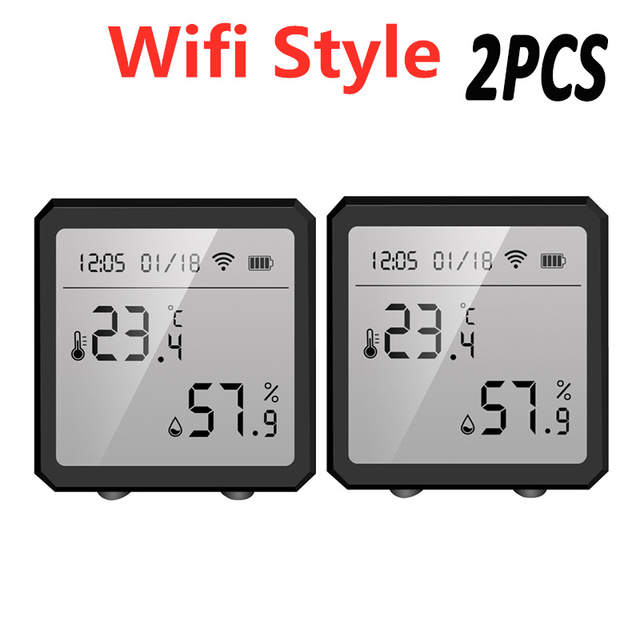 Wifi ZigBee Smart Home Temperature And Humidity Sensor With LED Screen Works With Alexa Google Assistant & Tuya Zigbee Hub