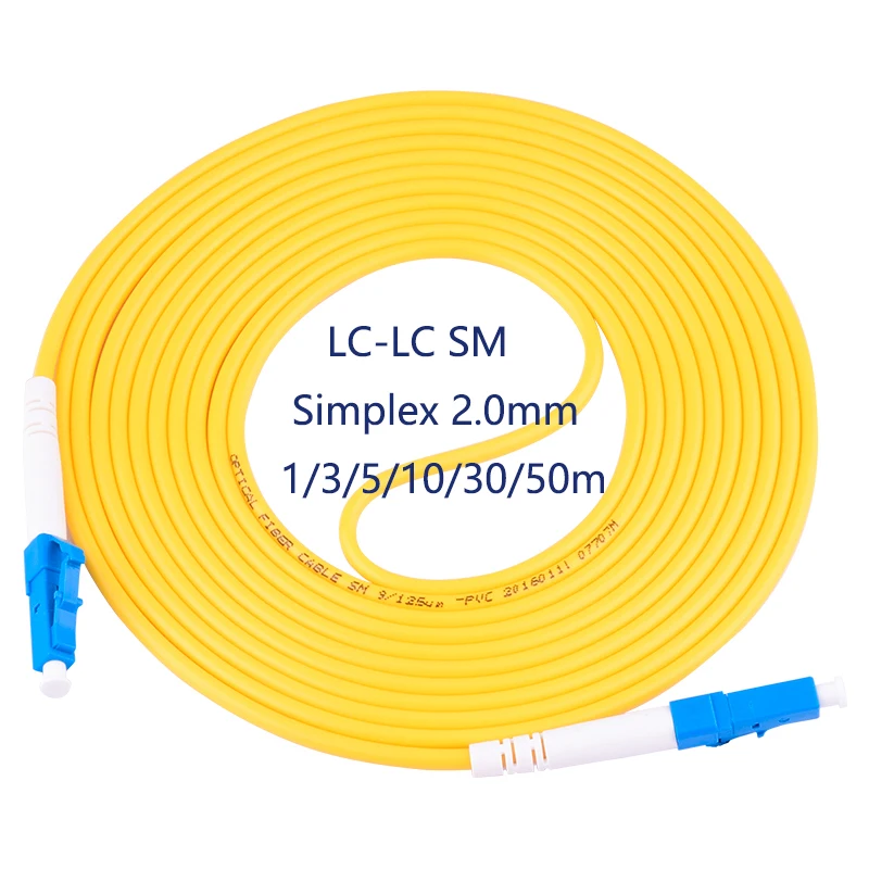 

10pcs/ Lot LC/UPC-LC/UPC 3 Meters Simplex 2.0mm Fiber Optic Patch Cord Singlemode 1M 3M 5M 10M 30M 50M