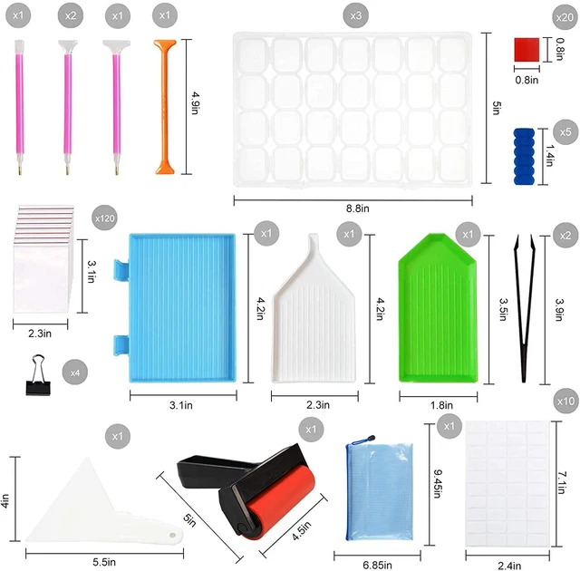 Kusmil Diamond Painting A4 LED Light Pad Kit LED Artcraft Tracing Light Table Tools and Accessories Kit for Full Drill & Partial Drill 5D Diamond