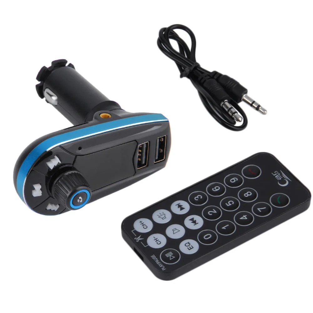 Портативный fm-передатчик Bluetooth модуляторы FM автомобильный аудио MP3 плеер USB выход беспроводной автомобильный комплект зарядное устройство синий Высокое качество