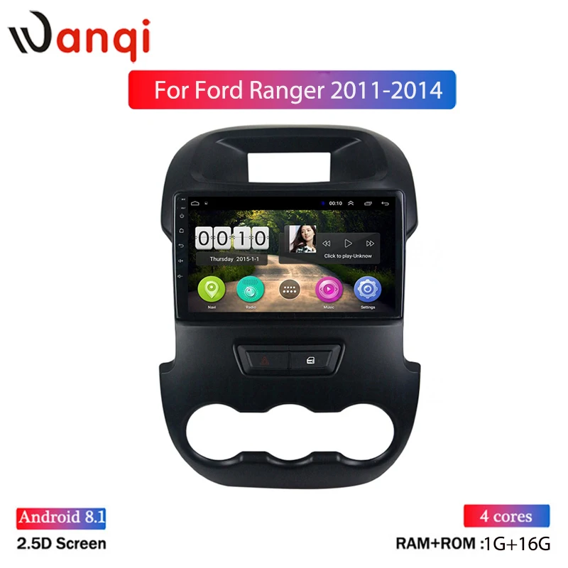 Автомагнитола для Ford Ranger xlt 2011- " Android 8,1 gps навигация с Bluetooth HD сенсорный экран Поддержка TPMS SWC