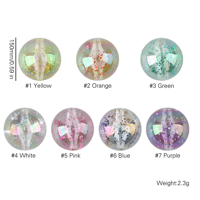 Let's Make Acrylic Beads Baby Teether Products  50pcs 15mm Wholesale Food Grade BPA Free DIY Bracelet Gift Baby Teething Toys