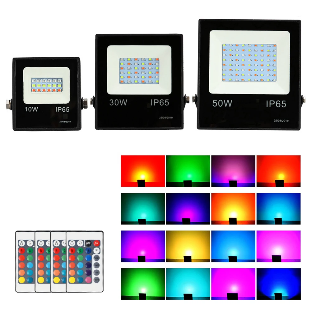 Светодиодный прожектор RGB 10 Вт 30 50 точечный светильник Foco IP66 водонепроницаемый