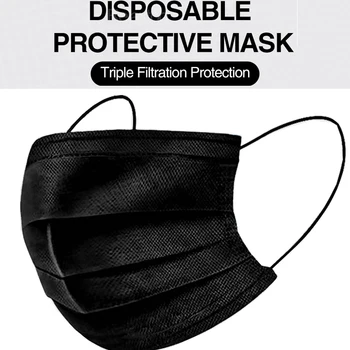 

100pcs/50pcs face mask Meltblown cloth waterproof dust filter mask Disposable Non-woven Anti-Dust protective 3 Layer Safely mask