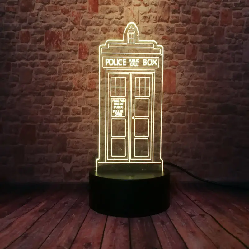 Мигающий 3D Иллюзия светильник светодиодный 7 Красочные Change настольная лампа