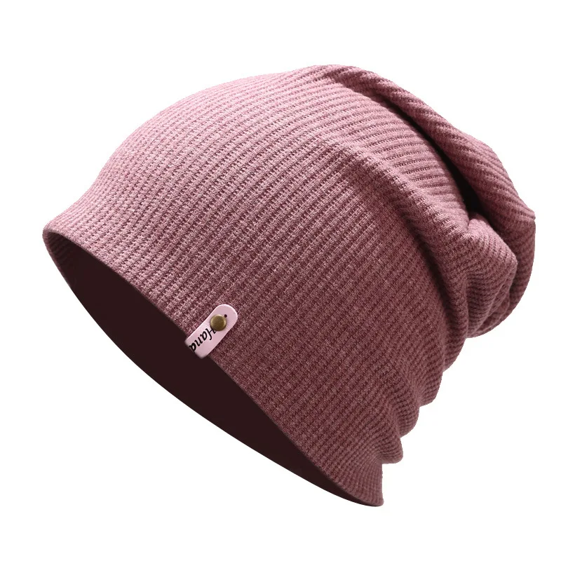 Модные однотонные мужские шапочки Skullies повседневные женские шапка женская зимняя шапочки мягкие теплые хлопковые шапки Прямая поставка