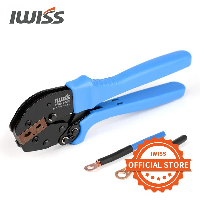 

IWISS IWS-1030 Crimping tools for OT opening terminal pliers capacity AWG 11-8 Open Barrel Connectors Crimping pliers