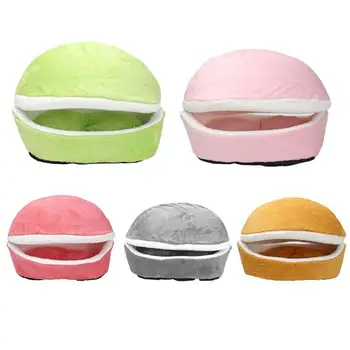 

Removable Dog Sleeping Warm Nest Ventilation Security Hamburger Shape Plush Cat House Pet Products Soft and Comfortable