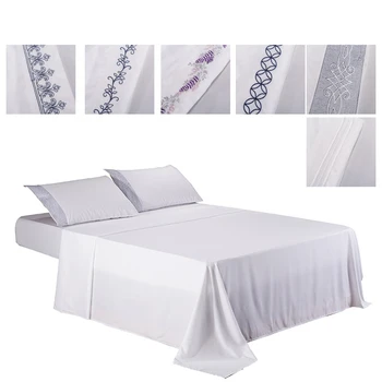 

Fashion Europe brand Four-piece Bedding Set Bed sheet+Bed Covers+2 pieces pillowcase Solid color minimalist lace style