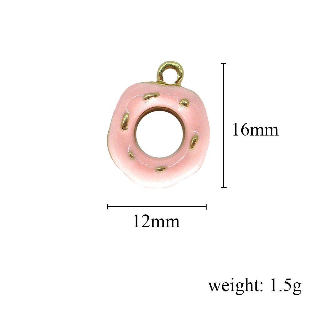 10pcs Fashion jewelry make accessories enamel donut Doughnut charms for Earrings Necklace pendant handmade DIY material