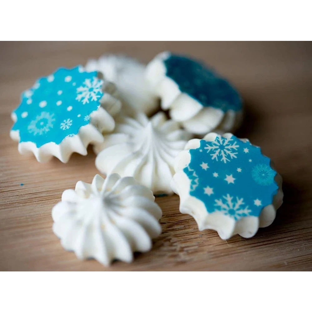 

Mix Snowflake Shape Pattern Sugar Stamp Transfer Paper Merry Christmas New Year Decoration chocolate decoration sheet cake tools