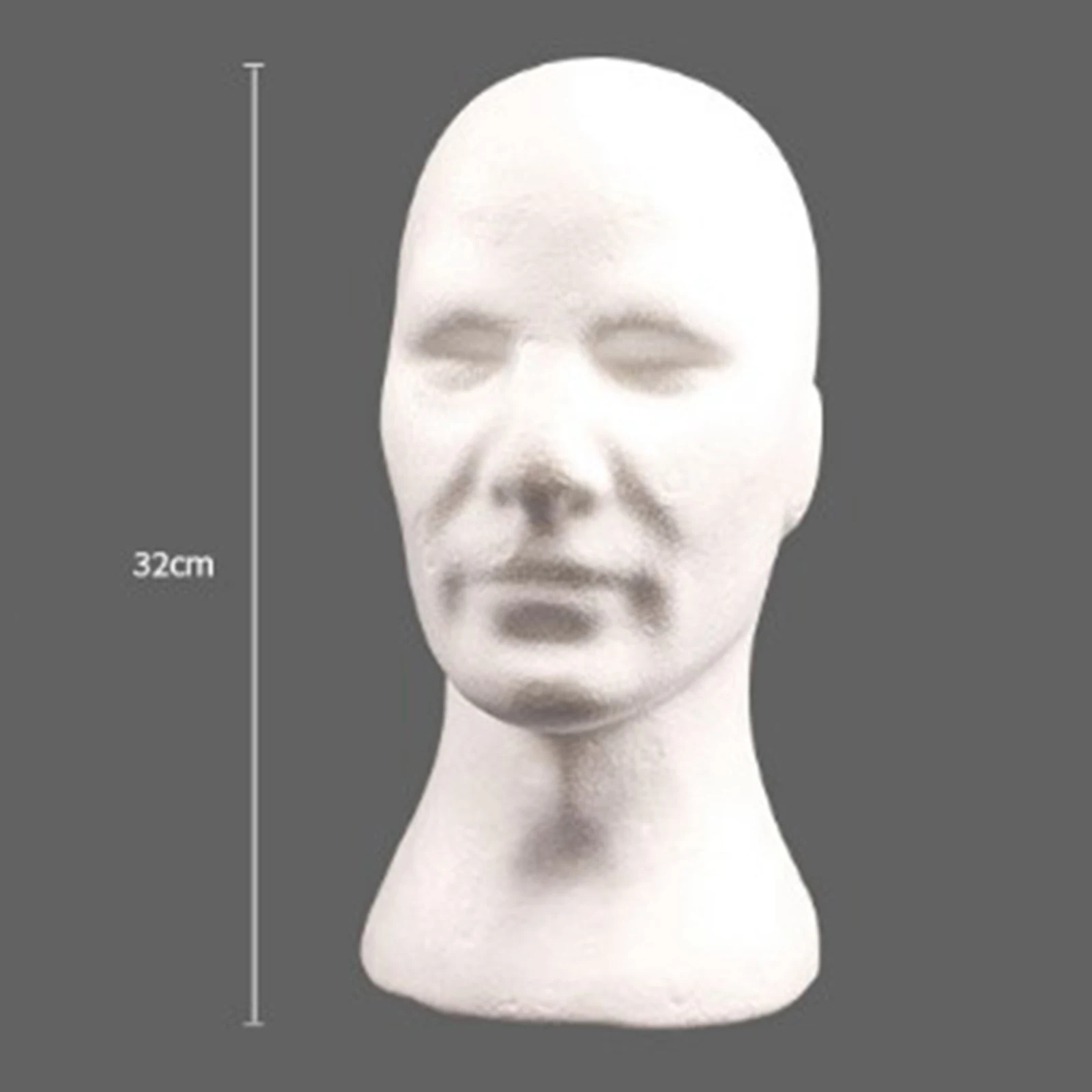 Styrofoam Male Mannequin Head, Suitable for Use in Salon, Shopping Mall, at Home, Travelling and Much More