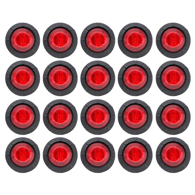20 шт 3/4 дюймов мини маленький круглый светильник 3LED Боковой габаритный фонарь для
