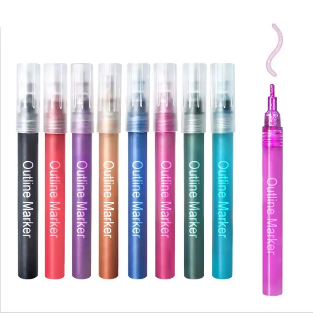 

Outline Marker Double Line Pen Journal Pens Colored Permanent Marker Pens Amateurs Professionals Illustration Coloring Sketching