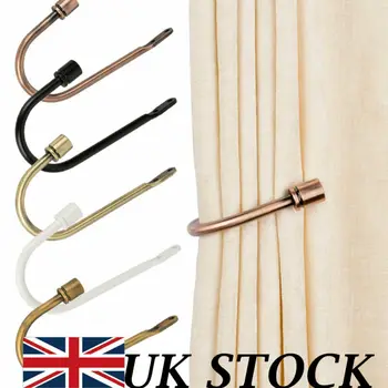 

1Pc Large Stylish Curtain Hold Back Metal Tie Tassel Arm Hook Loop Holder U Shaped With Screw Expansion Bolt
