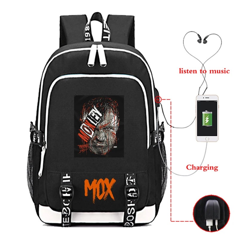

Cartoon Jon Moxley Print Unisex Travel Bag Sports Bag Backpack Outdoor Mountaineering Hiking Mountaineering Camping Backpack Men