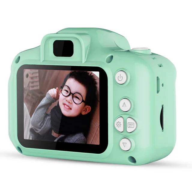 Children Kids Camera Educational Toys for Baby Gift Mini Digital Camera 1080P Projection Video Camera with 2 Inch Display Screen Green No TF Card