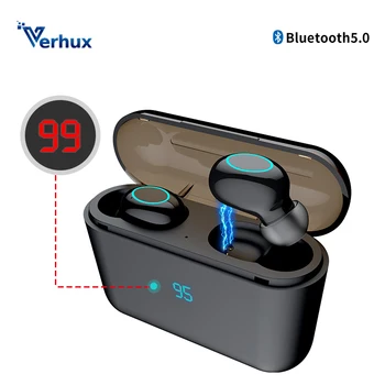 

HBQ TWS Bluetooth Earphone Touch Operate Mini Earbud With Mic LED Power Display Charge Box Wireless 3D Stereo Music Play Headset
