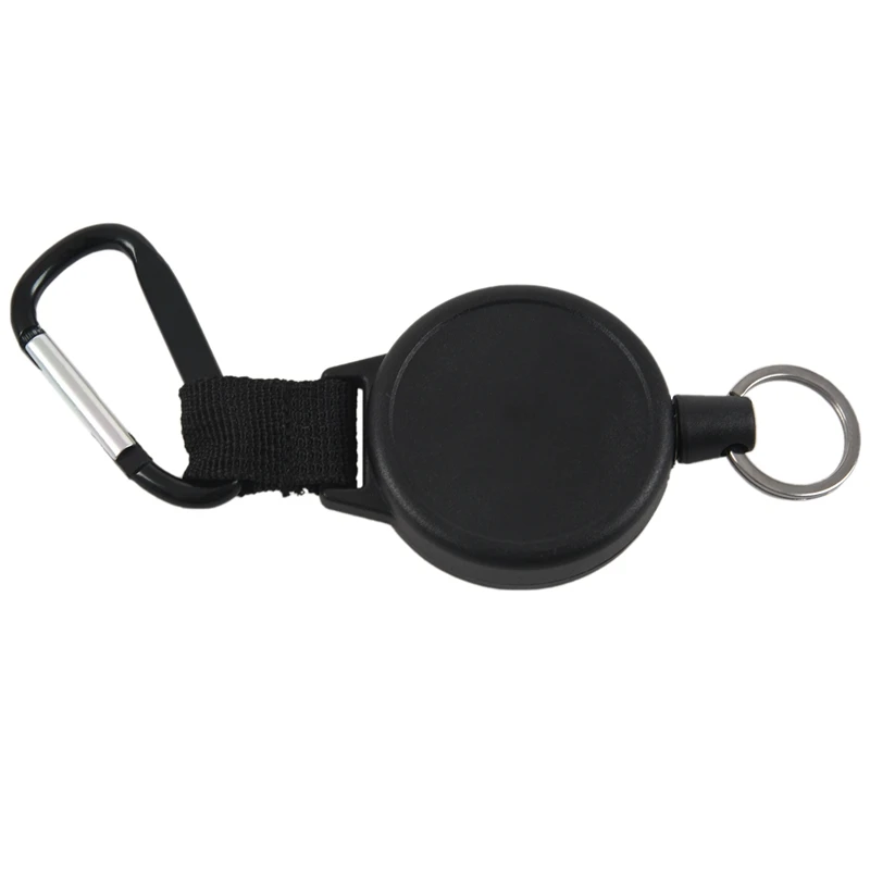 

Heavy Duty Retractable Key Chain & Badge Reel Holder Carabiner Clip - Swivel-Back Extractable - Great for Swipe ID Cards or USB