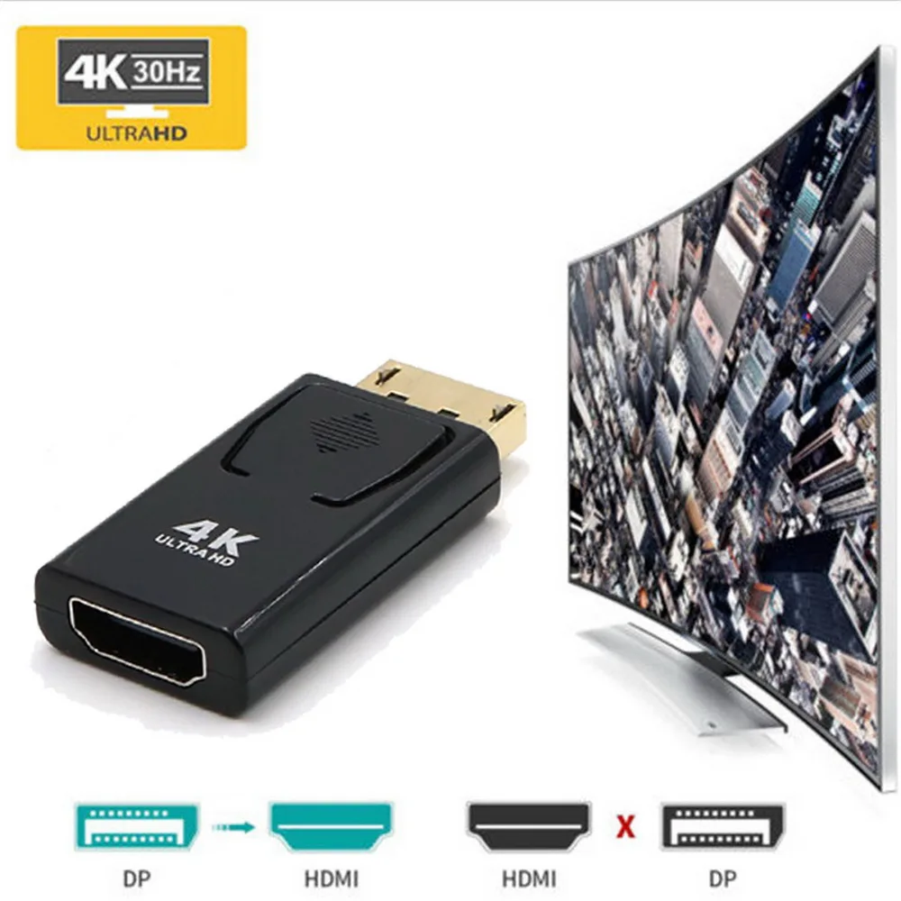 Hot Display Port DP to HDMI-compatible Adapter Male To Female Converter 4K Ultra HD Video Audio Connector for HDTV PC Wholesale |