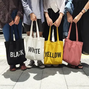 

2020 High-Quality Women Men Handbags Canvas Tote bags Reusable grocery High capacity Shopping Bag Concise Letter Printing