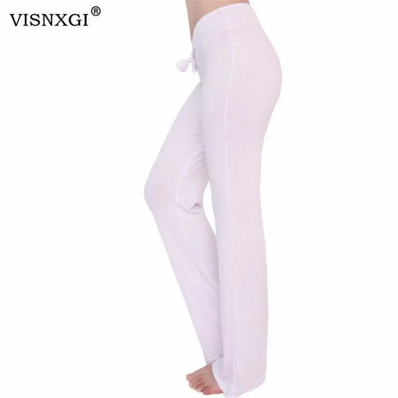 

VISNXGI Summer Autumn Solid Elegant Female Lady Women's Flared Wide Legs Pants High Waist OL Ladies Long Trousers Plus Size XXXL