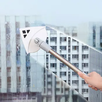 

Double Sided Glass Window Wipe Magnetic with 4pcs Adjustable Rods Set Household High Rise Building Glass Triangle Brush Cleaner