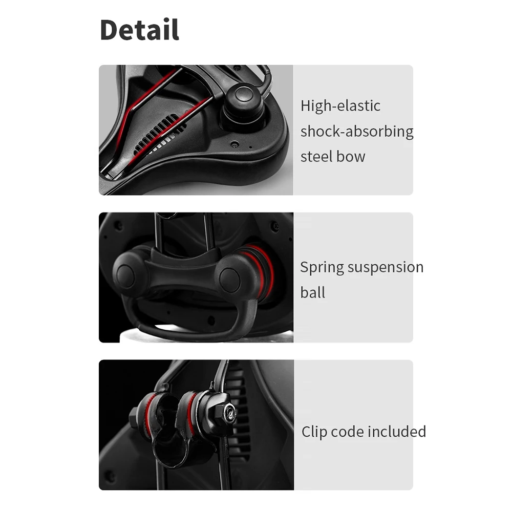 Selle De Vélo ROCKBROS Avec Feu Arrière - Confort Gel, Antichoc, Pour BMX